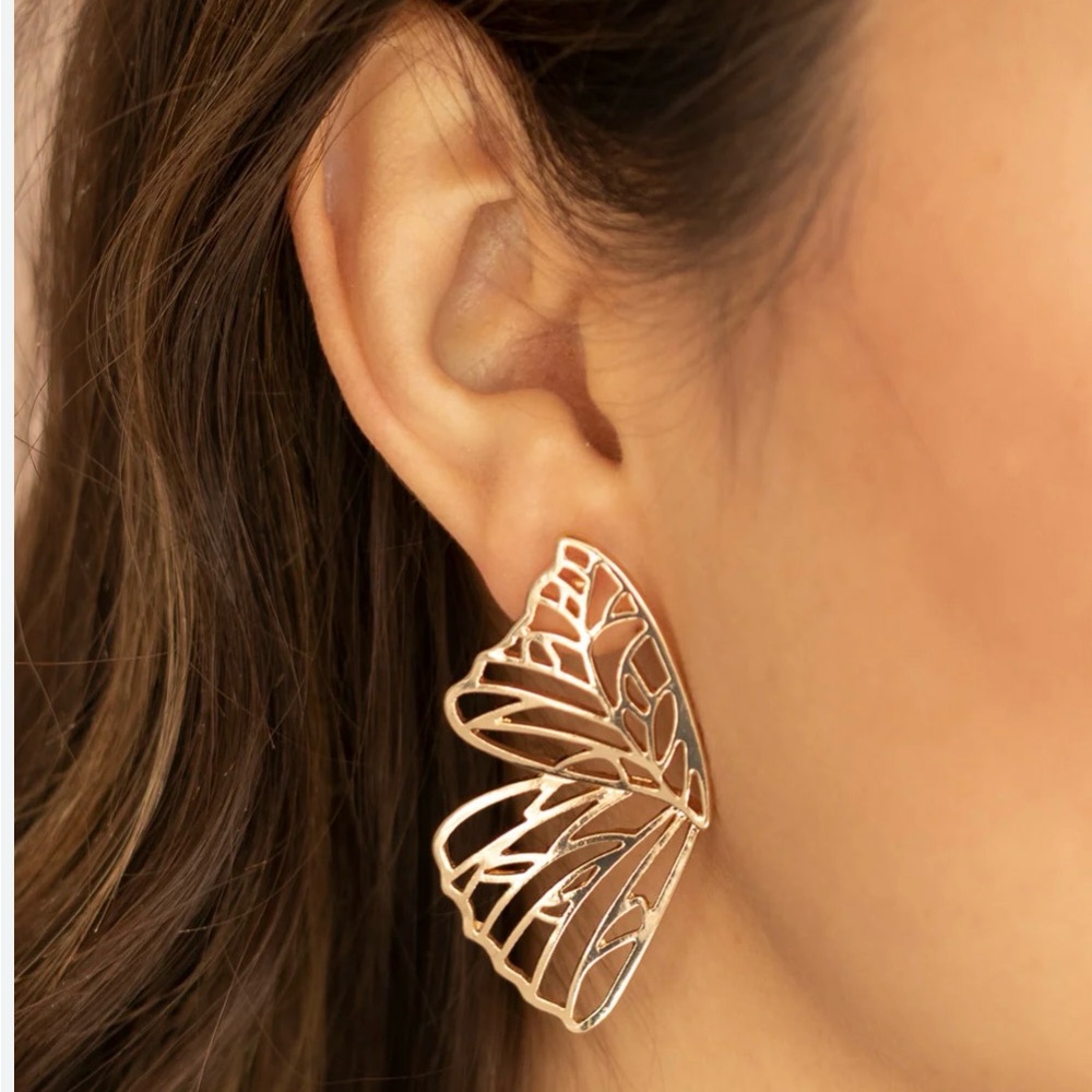 Paparazzi Gold Butterfly Earrings